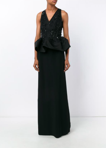 Crepe Gown with Embellishment