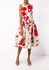 Sleeveless Floral Print Cotton-Silk Dress